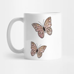 Rose Gold Glitter Butterflies Mug